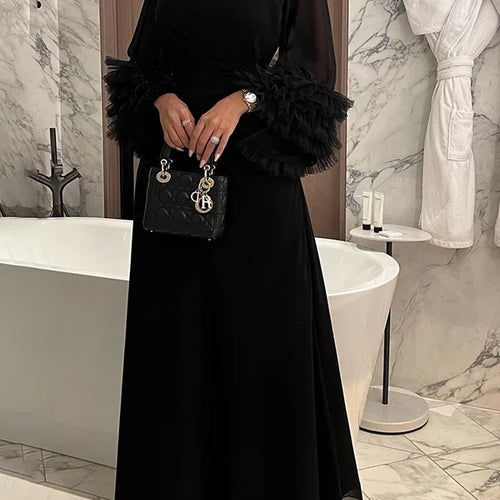 Load image into Gallery viewer, Elegant Solid Color Pleated Waist Party Evening Maxi Dresses 2025 New Spring Summer Fashion Flared Sleeve A-Line Dress

