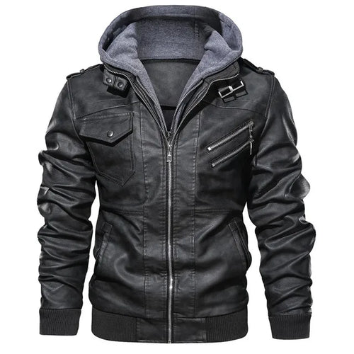 Load image into Gallery viewer, Men&#39;s Leather Jackets Autumn Fashion Casual Motorcycle PU Jacket Biker Leather Coats Brand Clothing
