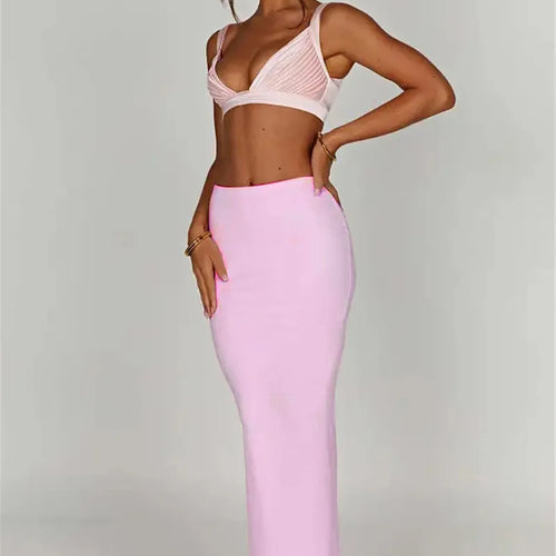 Load image into Gallery viewer, Thickened Fabric Sexy Maxi Skirt Women 2023 Autumn Winter New Solid High Waist Skinny Club Party Long Skirt Elegant
