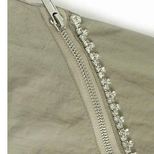 Load image into Gallery viewer, High Elastic Waist Black Rhinestones Zipper Wide Leg Pants New Trousers Women Fashion Tide Spring Autumn 2025 1DJ0190
