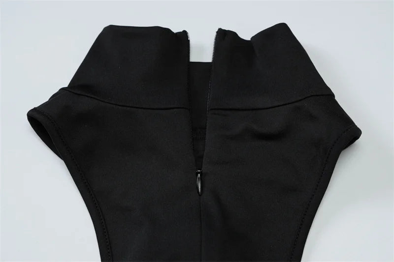 Summer Sleeveless Sexy Mini Dress Women Fashion Metal Ring Turtleneck Off-shoulder Strapless Club Party Dress Y2k