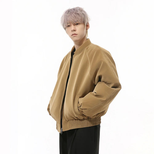 Load image into Gallery viewer, PU Leather Men&#39;s Padded Jackets Warm Round Collar Solid Color Loose Coats New Trendy Korean Short Cotton Tops Simple 9C9342
