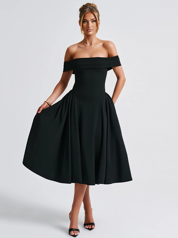 Elegant Strapless High Stretch Tight Long Dress For Women Pleated Party Club Evening Dress Sexy Backless Vestido Female