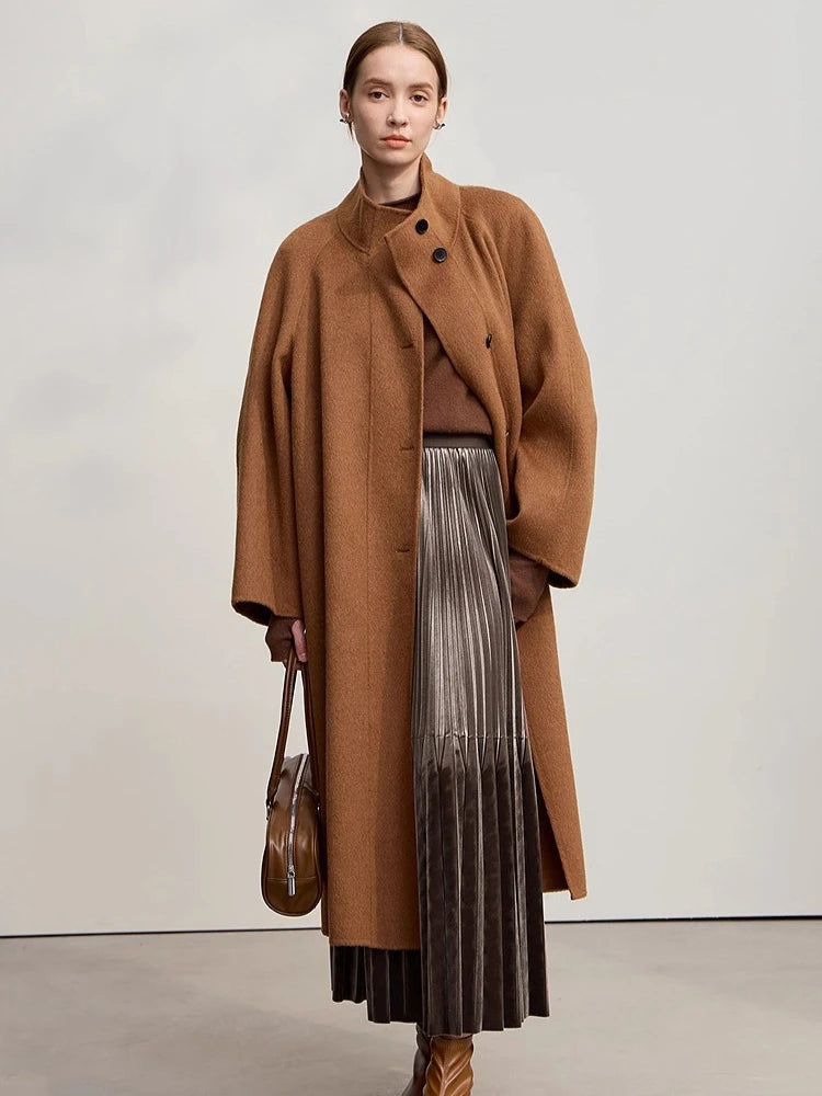 Women's Skirt 2025 Winter New Elegant A-Line Elastic Versatile Midi Skirts for Women Solid Color Loose Clothing 12544072