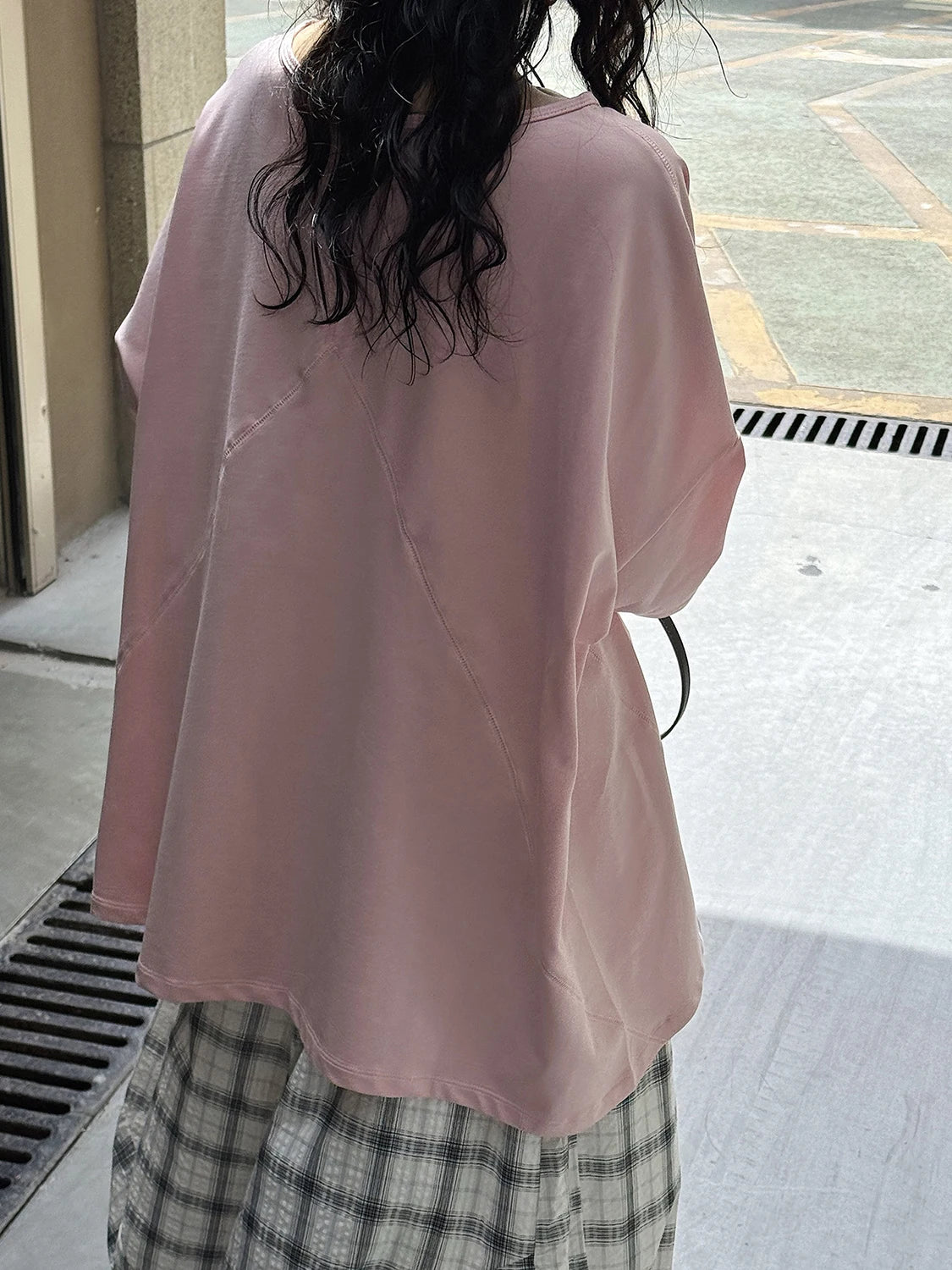 Women White Shaped Spliced Big Size Casual T-shirt New Round Neck Half Sleeve Fashion Tide Spring Summer 2025 1DJ1530