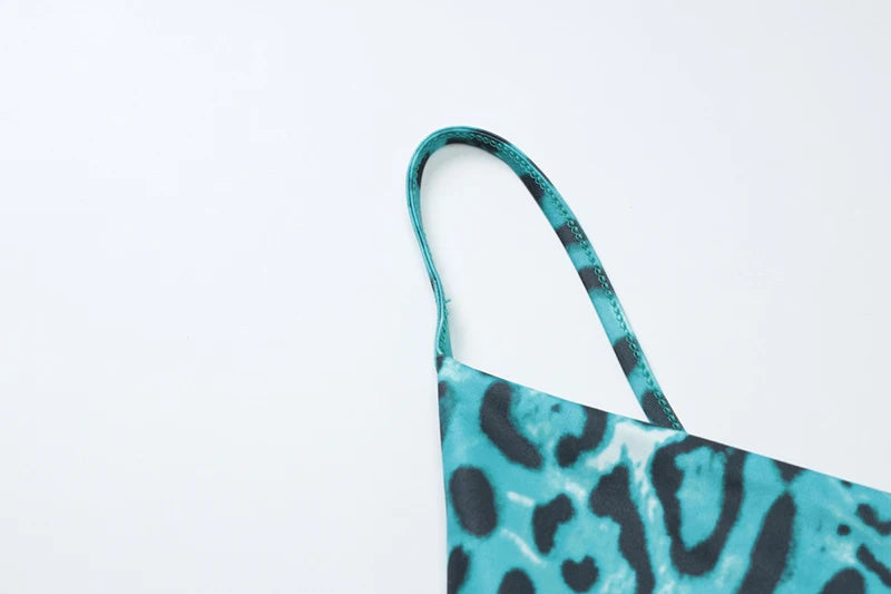 Leopard Print Spaghetti Strap Sexy Maxi Dress For Women Fashion Strapless Sleeveless Backless Printed Long Dress