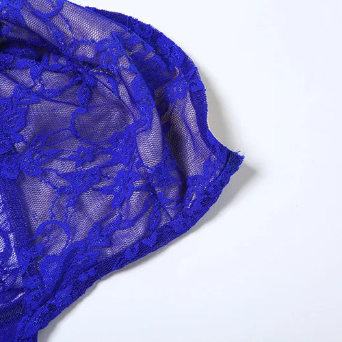 Load image into Gallery viewer, Lace See Through Strapless Sexy Maxi Dress For Women Gown Halter Hollow Out Sleeveless Backless High Split Long Dress
