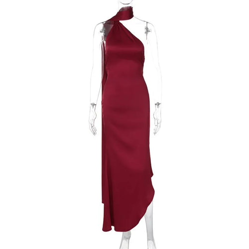 Load image into Gallery viewer, Scarf Collar Backless Sexy Maxi Dress For Women Gown Fashion Strapless Sleeveless High Waist Bodycon Club Long Dress
