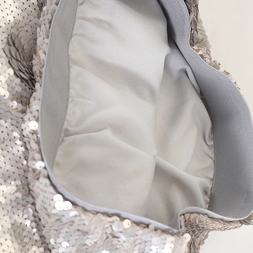 Load image into Gallery viewer, High Waist Silver Color Sequins Flower Elegant Long Half-body Skirt Women Fashion Tide New Spring Autumn 2025 1DH9955
