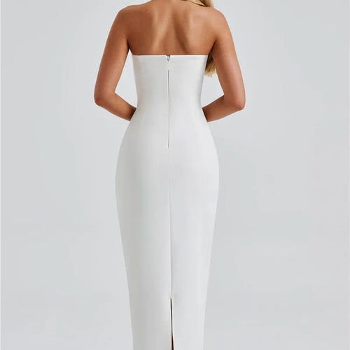 Load image into Gallery viewer, Scarf Collar Strapless Sexy Maxi Dress For Women Fashion Off-shoulder Backless Bodycon Club Party Long Dress Elegant
