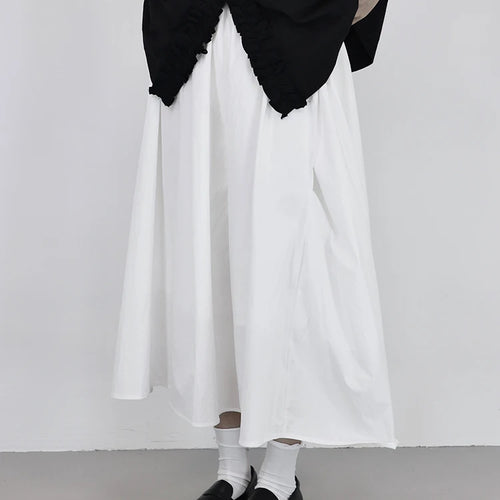 Load image into Gallery viewer, High Waist Black White Pleated Button Elegant  A-line Half-body Skirt Women Fashion Tide New Spring Autumn 2025 1DJ0825
