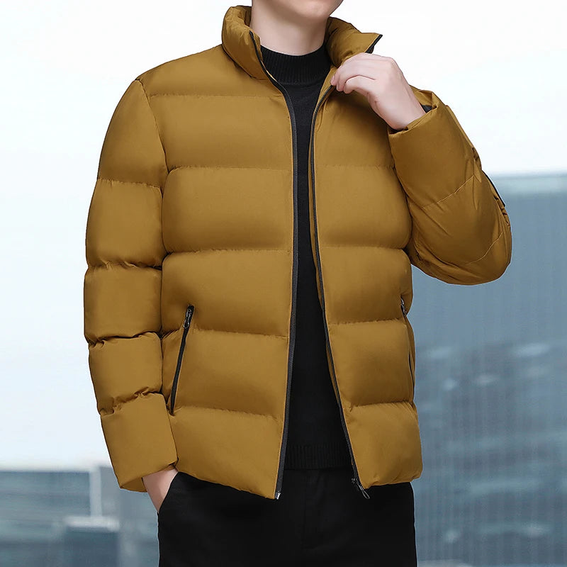 Autumn Thick Hooded Cotton Parkas Coat Male Winter Warm Waterproof Jacket Mens Fashion Casual Slim Jacket Men Parkas