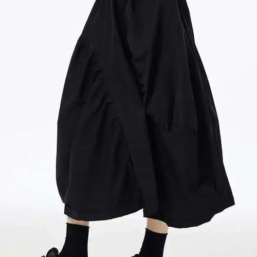Load image into Gallery viewer, High Elastic Waist Coffee Irregular Pleated Casual Midi Half-body Skirt Women Fashion Tide New Spring Autumn 2025 1DH6613

