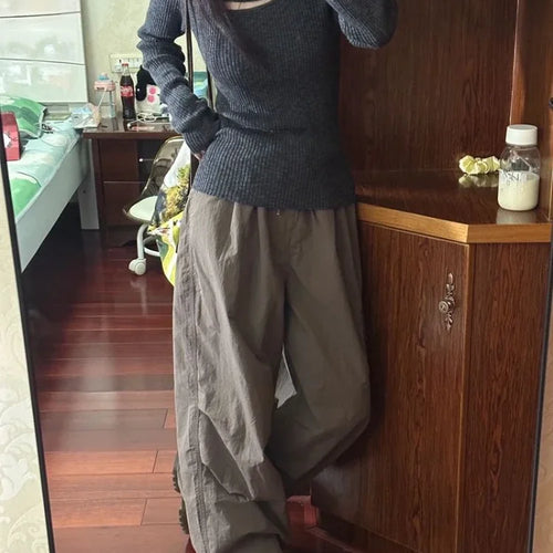 Load image into Gallery viewer, Sexy Hollow Solid Sweater Women Y2k Aesthetic Slim Fit Knitted Harajuku Jumper All Match Korean Sexy Pullover Female Knitwear
