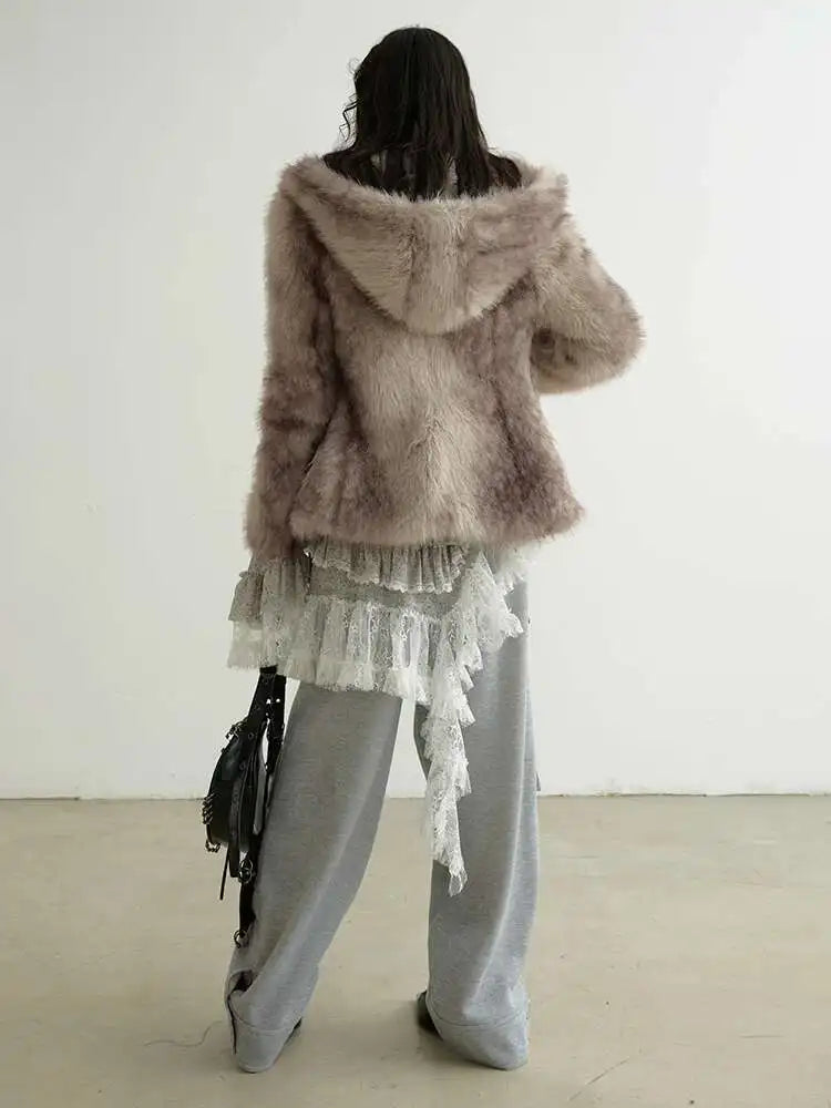 Women Perspective Irregular Mini Sweater Dress New Round Neck Long Flare Sleeve Fashion Tide Spring Autumn 2025 1DH9338