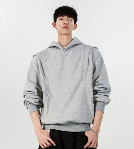 Men's Spring Sweatshirts New American Style Hooded Tops Solid Color Pullover Male Trendy Hoodies Simple Clothing 9W1246