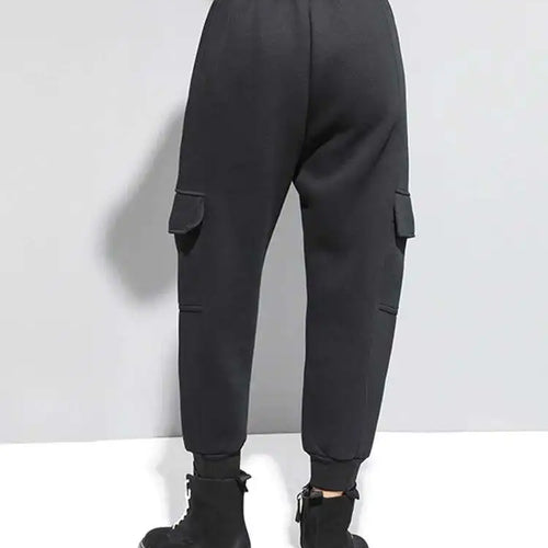 Load image into Gallery viewer, High Elastic Waist Black Pockets Casual Harem Pants New Loose Fit Trousers Women Fashion Tide Spring Autumn 2025 1DF4724
