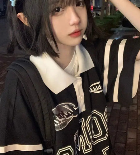 Summer Shirts for Women Korean Y2k T Shirts Oversized Tops Streetwear Hip-hop Chic Tees Letter Casual Vintage Tshirt Ropa Mujer