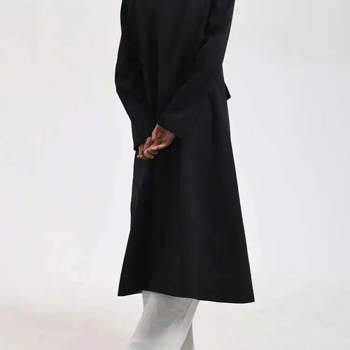 Load image into Gallery viewer, Women Black Denim Color-block Long Big Size Blazer New Lapel Long Sleeve Jacket Fashion Tide Spring Autumn 2025 26D810401
