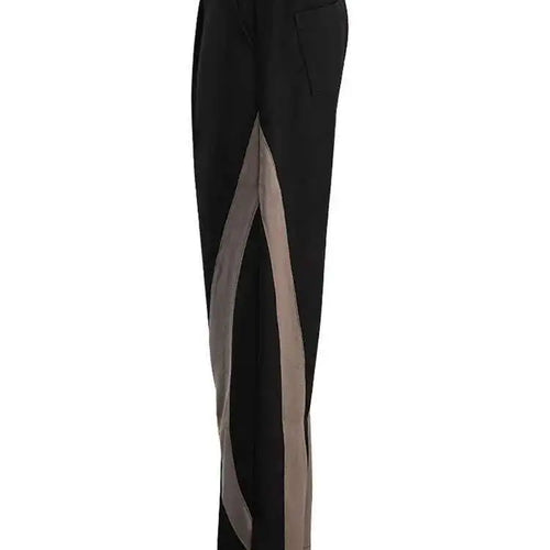 Load image into Gallery viewer, High Elastic Waist Black Color-block Long Wide Leg Pants New Trousers Women Fashion Tide Spring Autumn 2025 CPG1660
