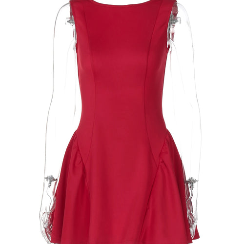 Load image into Gallery viewer, Women Elegant Solid Sleeveless Backless Zip Up Sexy Slim Mini Dress Spring Summer Y2K Clothes Birthday Party Holiday
