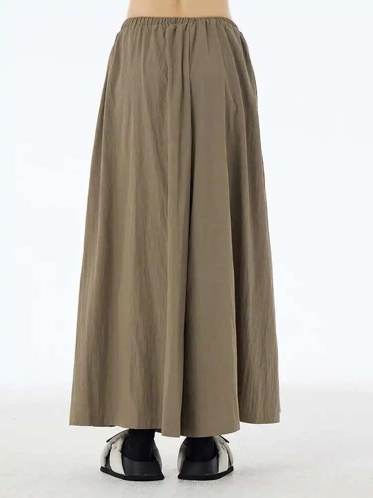 High Elastic Waist Khaki Brief Long Wide Leg Casual Pants New Trousers Women Fashion Tide Spring Autumn 2025 1DH6203