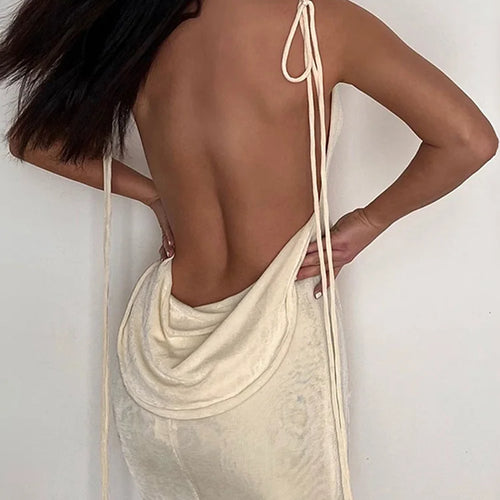 Load image into Gallery viewer, Sleeveless Swinging Collar Backless Slips Bandage Mini Prom Dress Summer Women Elegant Outfit Party Vacation Beach Y2K
