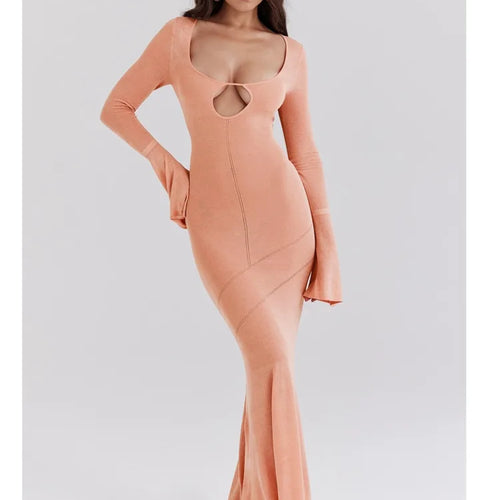 Load image into Gallery viewer, Elegant Sweater Knitted Long Sleeved Dress Women Hollow Sexy Tight Female Elastic Dress Slim Party HolidayEvening Dress
