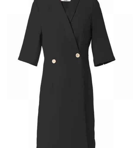 Summer Korean Solid Elegant Slim Short Sleeve Workwear Blazer Dresses Women Double-breasted Versatile Professional Dress Fashion