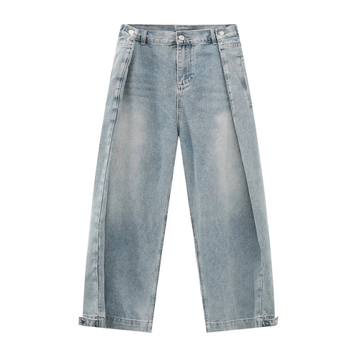 Load image into Gallery viewer, Streetwear Men's Jeans New American Niche Design Fold Design Solid Color Simple Straight Leg Casual Denim Pants 9W1678
