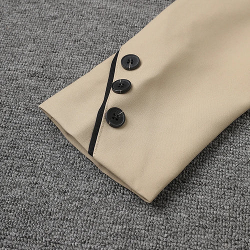 Load image into Gallery viewer, Women Khaki Double Breasted Big Size Elegant Blazer New Lapel Long Sleeve Jacket Fashion Tide Spring Autumn 2025 1DH6252
