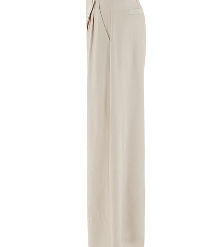 High Waist Khaki Irregular Spliced Long Wide Leg Elegant Pants New Trousers Women Fashion Tide Spring Autumn 2025 CPG2117