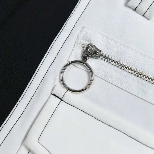 Load image into Gallery viewer, Women Black Contrast Color Pocket Blazer New Lapel Long Sleeve Loose Fit  Jacket Fashion Tide Spring Autumn 2025 1S39401
