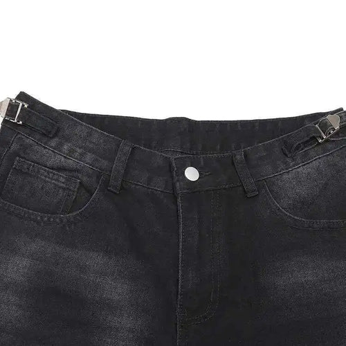 Load image into Gallery viewer, High Waist Black Burr Pockets Vintage Casual Wide Leg Jeans New Women Trousers Fashion Tide Spring Autumn 2025 9A8628
