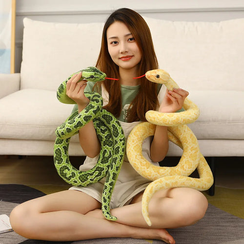 Load image into Gallery viewer, 1pc 200cm/300cm Giant Snakes Plush Toy Simulation Long Golden Python Stuffed Snake Plushie Children Boys Gift Home Decoration
