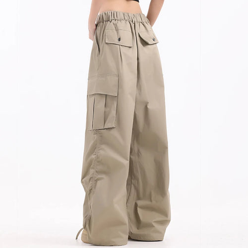 Load image into Gallery viewer, Large Pocket Men&#39;s Wide Leg Pants Casual Pleated Drawstring Solid Color Male Cargo Trousers Trendy Spring 9C4195
