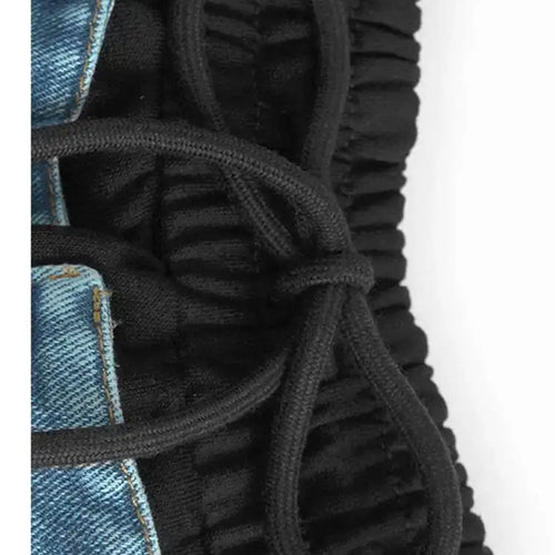 Load image into Gallery viewer, High Elastic Waist Black Denim Color-block Drawstring Half-body Skirt Women Fashion Tide New Spring Autumn 2025 1DJ0084
