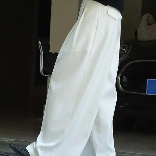 Load image into Gallery viewer, High Waist Khaki Pleated Long Wide Leg Elegant Pants New Loose Fit Trousers Women Fashion Tide Spring Autumn 2025 1DF2195
