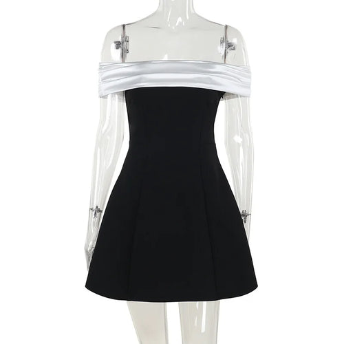 Load image into Gallery viewer, Off-shoulder Backless Sexy Mini Dress For Women Fashion Strapless Sleeveless High Waist A-line Club Party Dress Elegant
