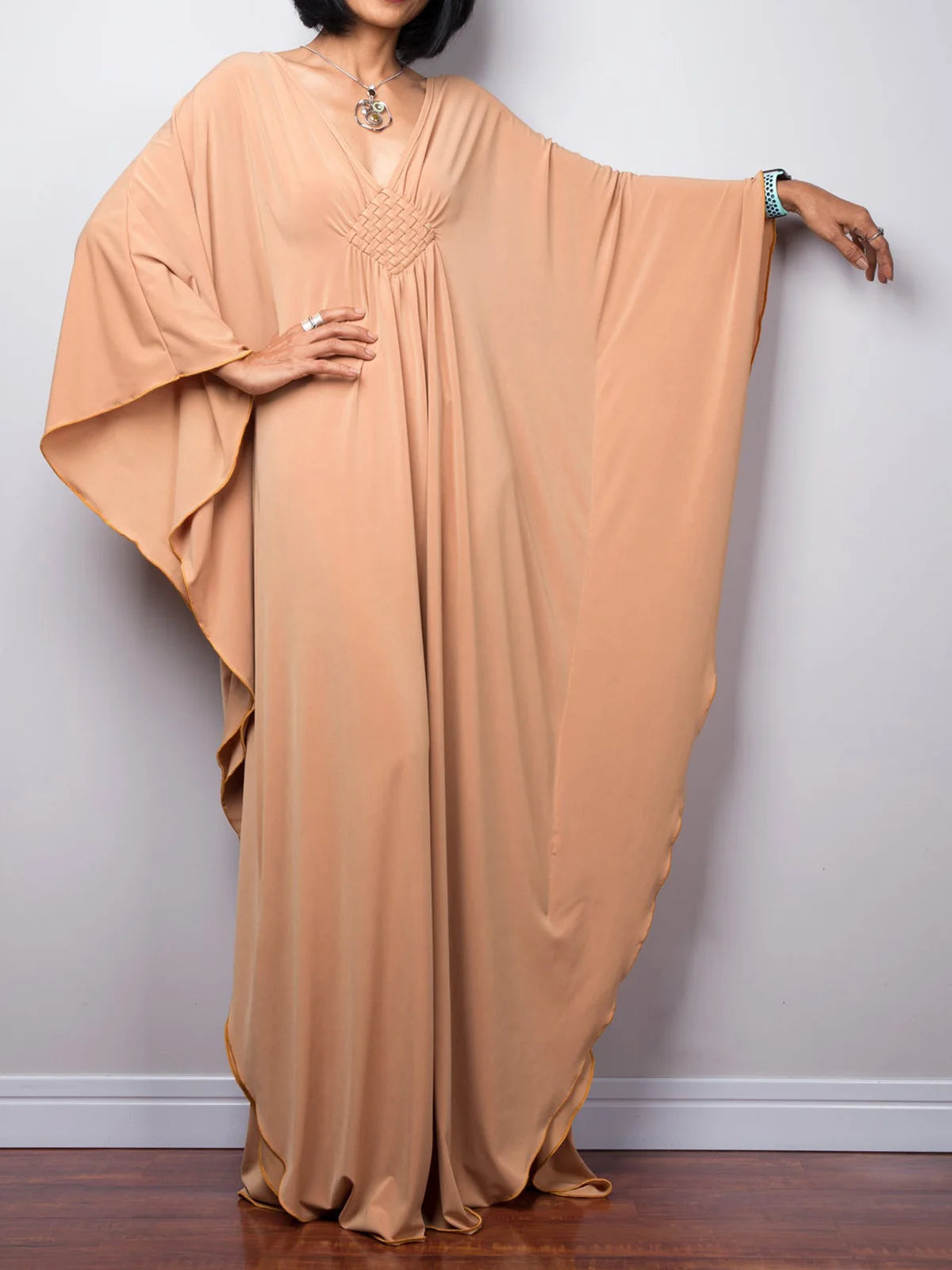 Greek Goddess Long Dress Batwing Sleeve Tunic Beach Cover Up Cover-ups Beach Dress Beach Wear Beachwear Kaftan Maxi Dress V4427