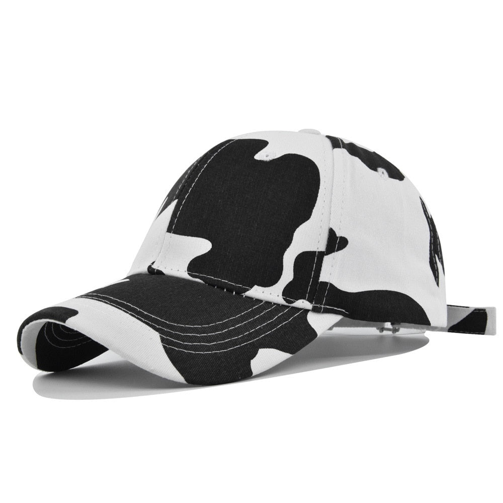 Cow Baseball Cap Spring Summer Sunhat Zebra Stripe Men Women Unisex-Teens Cotton Snapback Caps Fashion Vintage Hip Hop Hat