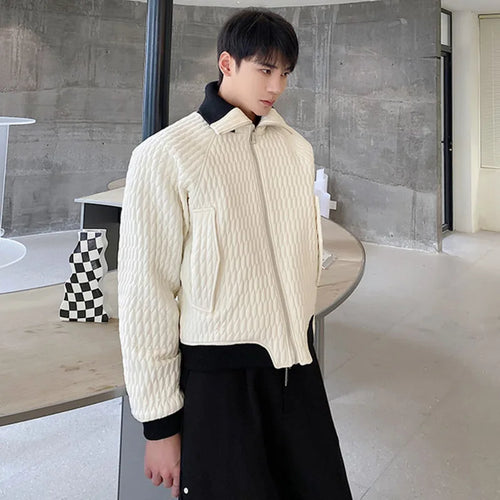 Load image into Gallery viewer, Winter Personalized Short Men&#39;s Padded Jacket Turn-down Collar Zipper Contrast Color Male Coats Niche New Fashion 9C8957
