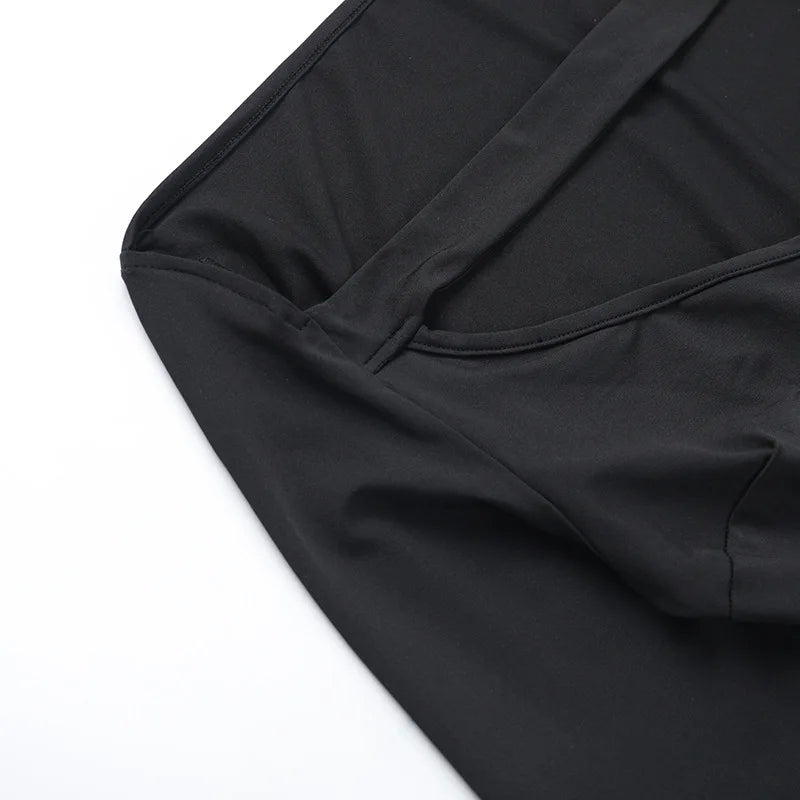 Hollow Out Long Sleeve Sexy Maxi Dress For Women Black Solid Backless Bodycon Club Party Sexy Long Dress Elegant