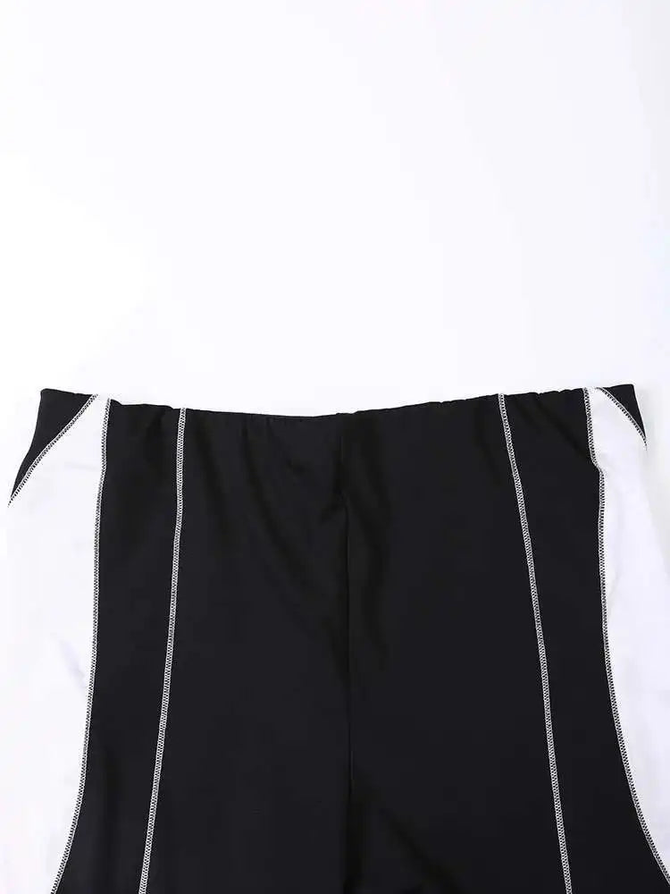 High Waist Blue Denim Color-block Slim Long Wide Leg Jeans New Women Trousers Fashion Tide Spring Autumn 2025 YX018105