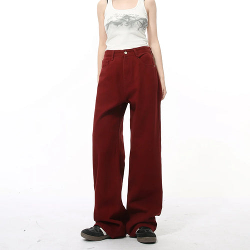 Load image into Gallery viewer, Simple Men Jeans Solid Color Loose Fitting Menwear Straight Wide Leg Casual Trousers Summer Streetwear Tide 9A8929
