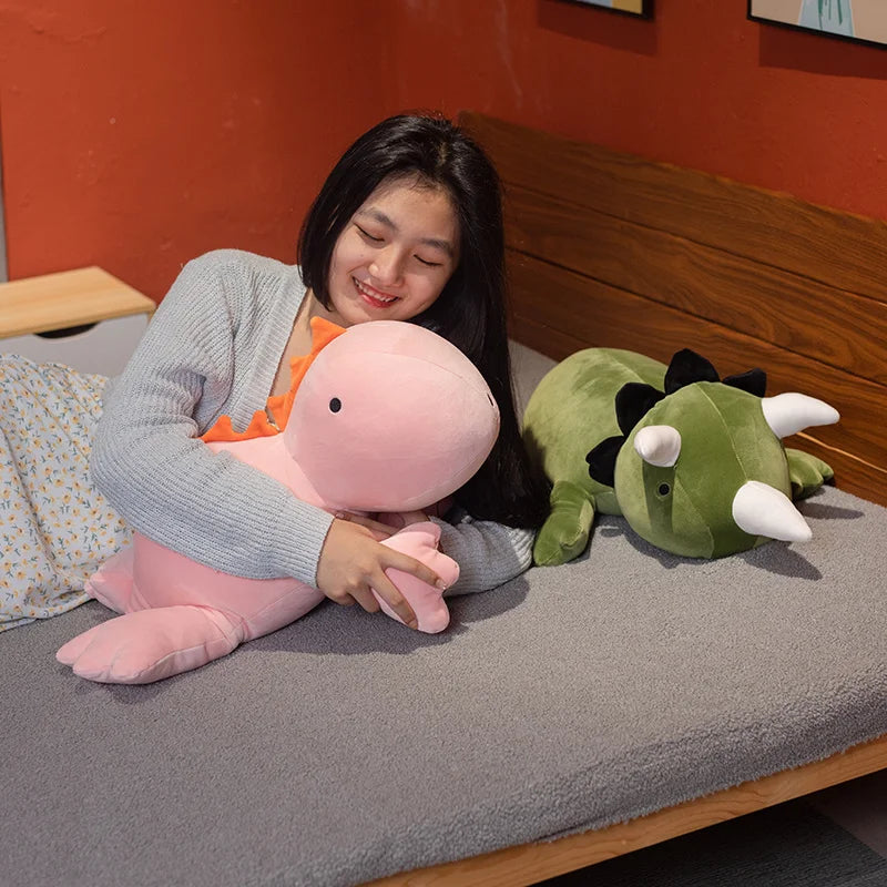 38/60cm Lovely Dinosaur Weighted Plush Toys Cute Soft Stuffed Dinosaur Plushies Kawaii Sleep Pillow Dolls Birthday Gift For Kid