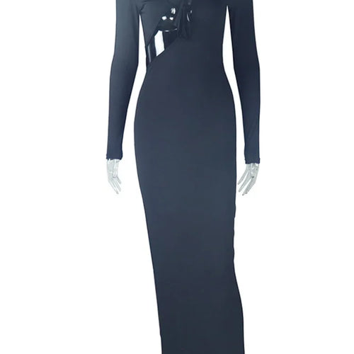 Load image into Gallery viewer, Sexy Hollow Out Irregular Women Party Club Evening Dress Temperament Lace Up Long Sleeved Slim Dress Spring vestidos2025
