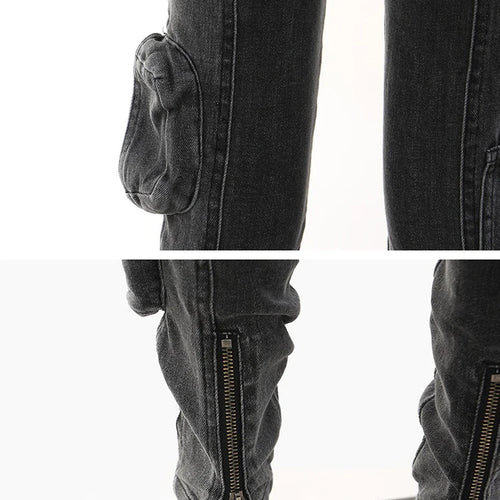 Load image into Gallery viewer, Patchwork Pocket Jeans For Women High Waist Spliced Button Casual Pencil Pants Female Fashion Style Clothing
