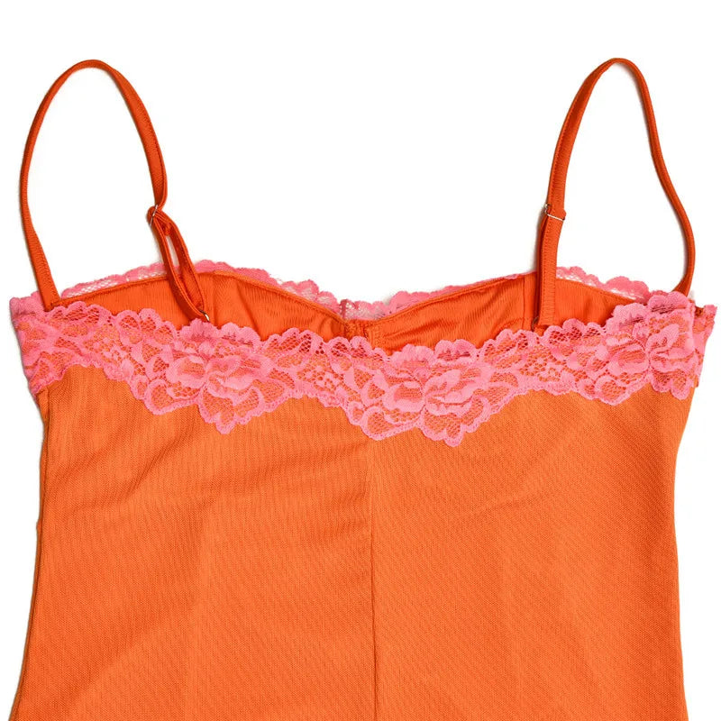 Lace Spaghetti Strap Bodycon Maxi Dress Women Gown Patchwork Fashion Sleeveless Backless Sexy Club Party Dress Elegant