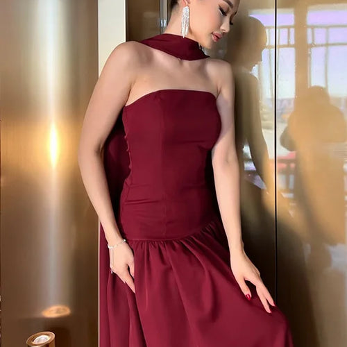 Load image into Gallery viewer, Sexy Strapless Sleeveless Backless Ribbon Long Dress For Women&#39;s 2025 Spring/summer New Elegant Slim Party Evening Dress
